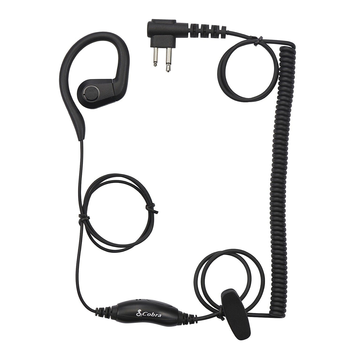 Cobra C-Style Earloop-Wrap In-Ear Headset for Cobra Performa 400/450 2-Way Handheld Business Radios, Black (0010100-1)