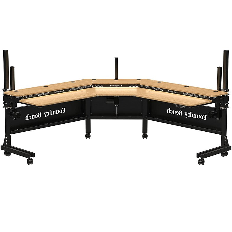 VersaDesk Foundry Bench 80"W Electric Corner Adjustable Standing Desk, Bamboo (FBC8080-BNB-APP )