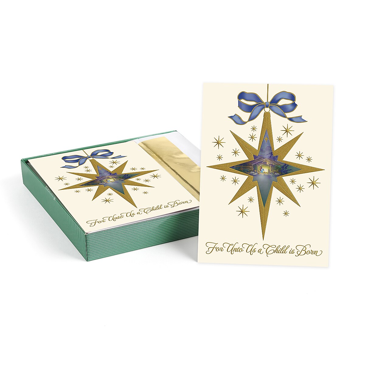 Masterpiece Studios Holiday Collection Nativity Star Christmas Cards with Envelopes, 7.8" x 5.6", 15/Pack (909000)