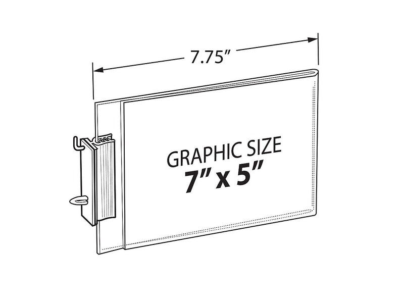 Azar Sign Holder, 7.75" x 5", Horizontal, Wall Mounted, Clear, Acrylic, 10/Pack (103323)