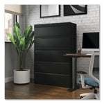 Alera 5-Drawer Lateral File Cabinet, Letter/Legal Size, Lockable, 67.63"H x 42"W x 18.63"D, Black (ALEHLF4267BL)