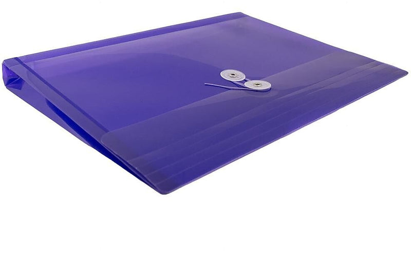 JAM Paper Premium Plastic Document File, Letter, Purple, 3/Pack (218B1PUX3)