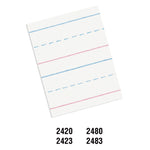 Pacon D'Nealian/Zaner-Bloser Multi-Program Handwriting Practice Paper, 8" x 10.5", 35 lbs., White, 500 Sheets/Pack (2420)