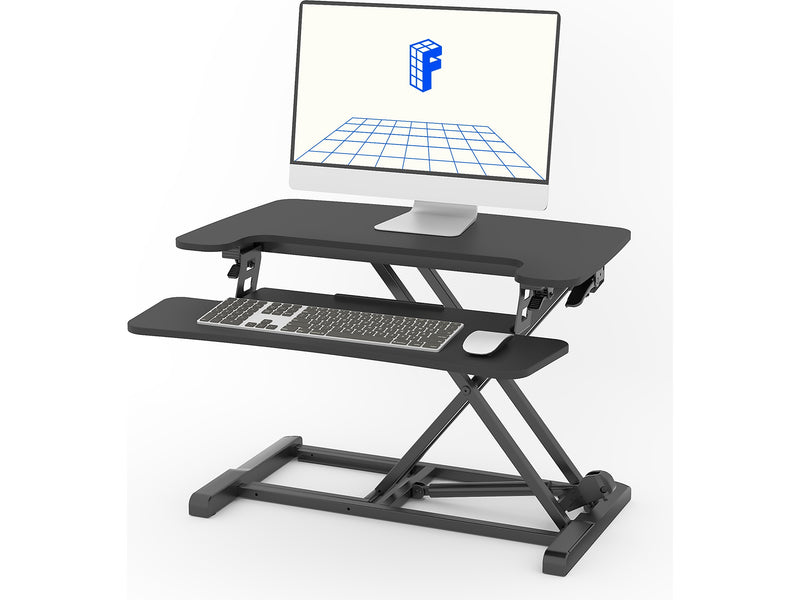 FlexiSpot M7 Series 28"W Manual Rectangular Adjustable Standing Desk Converter, Black (M7-E-28B)