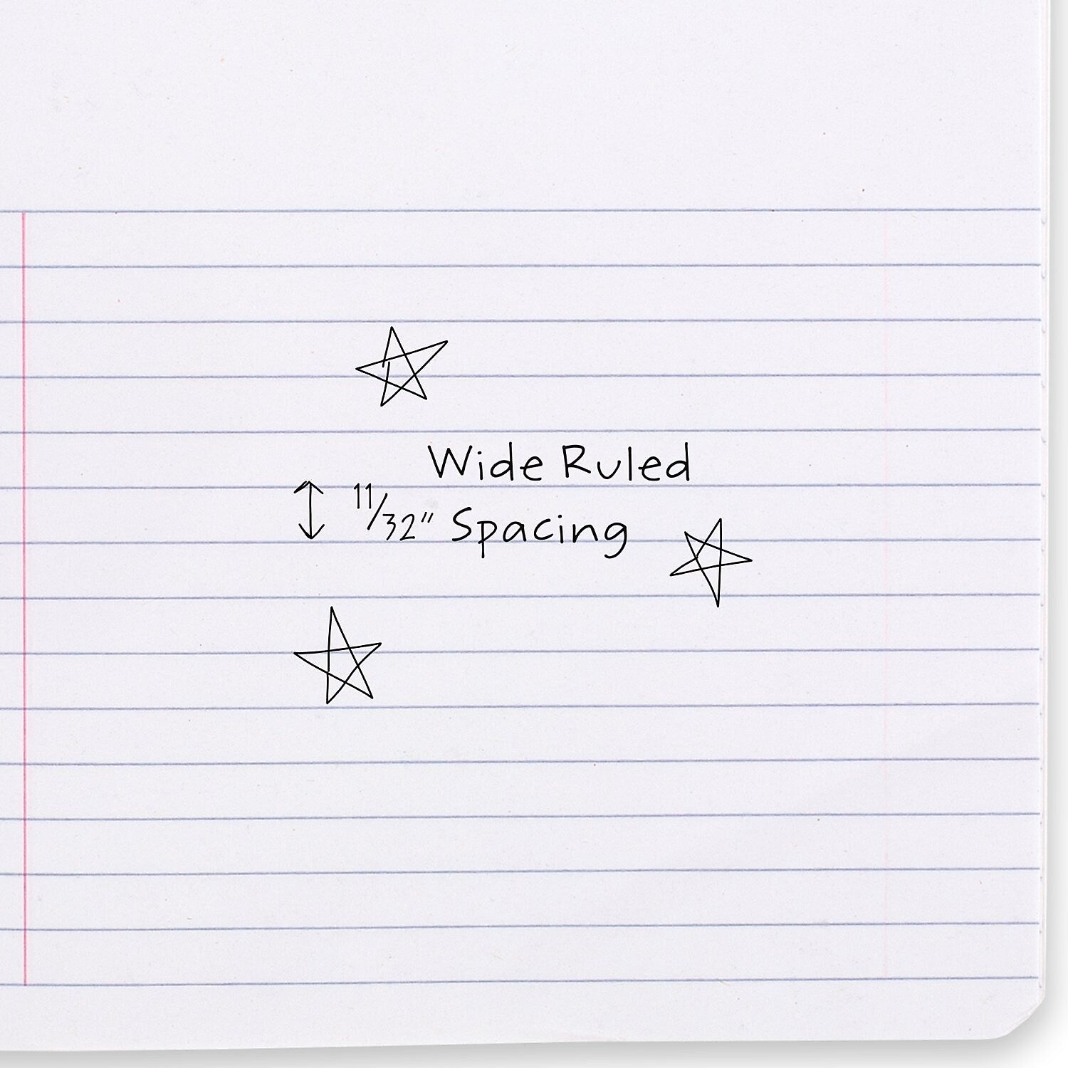 Mead Square Deal 1-Subject Composition Notebooks, 7.5" x 9.75", Wide Ruled, 100 Sheets, Black (09920)
