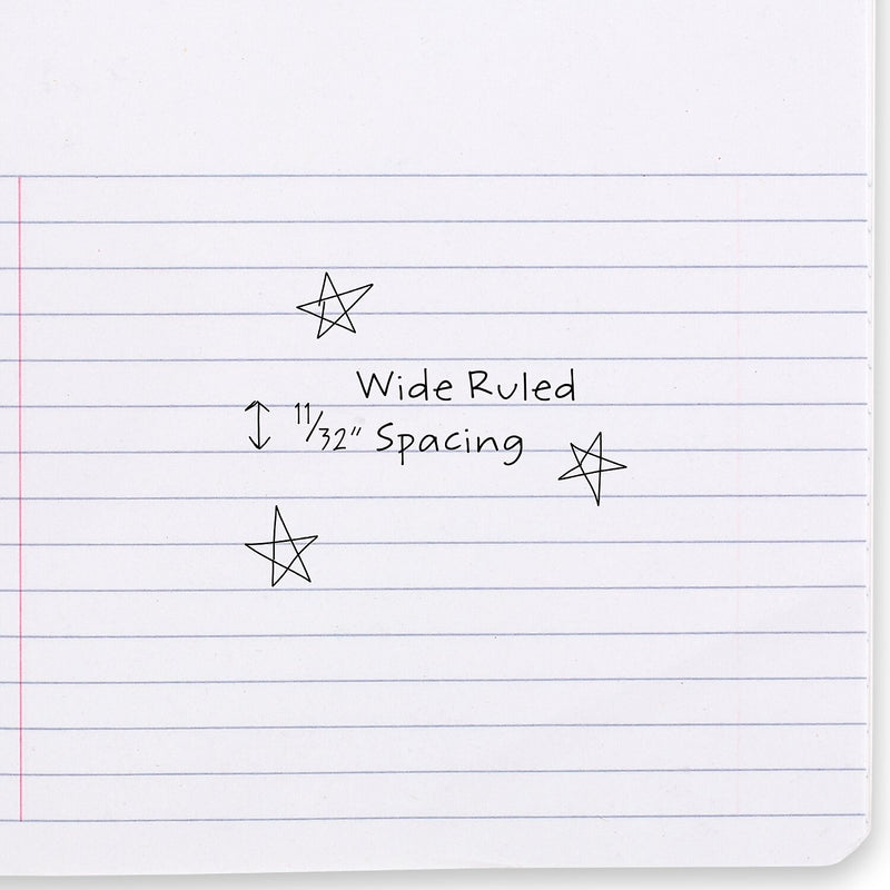 Mead Square Deal 1-Subject Composition Notebooks, 7.5" x 9.75", Wide Ruled, 100 Sheets, Black (09920)