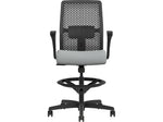 HON Ignition 2.0 ReActiv Back Vinyl Task Stool with Footrest and Lumbar Support, Black/Gray (HITSRA.S0.A.H.0S.SX39.BL.SB.T)