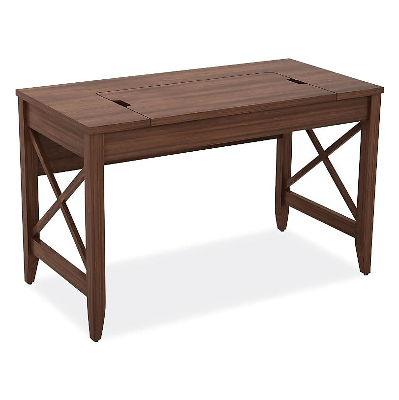 Alera Sit-to-Stand Table Desk, 47.25w x 23.63d x 29.5 to 43.75h, Modern Walnut