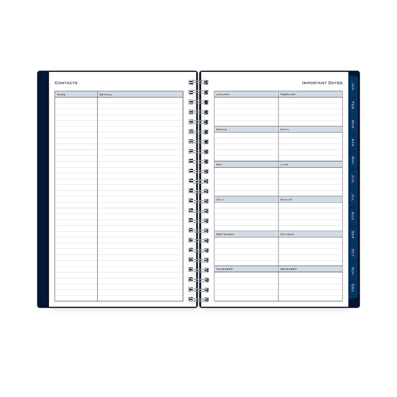 Planning Calendar BS Passages/Solid Navy PP 5x8 RY26 Wkly/Mthly Safety Wirebound -