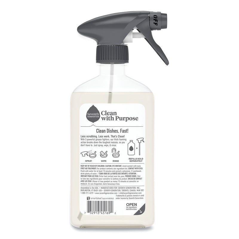 Seventh Generation Foaming Dish Spray, Mandarin Orange Scent, 16 oz Bottle, 6/Carton