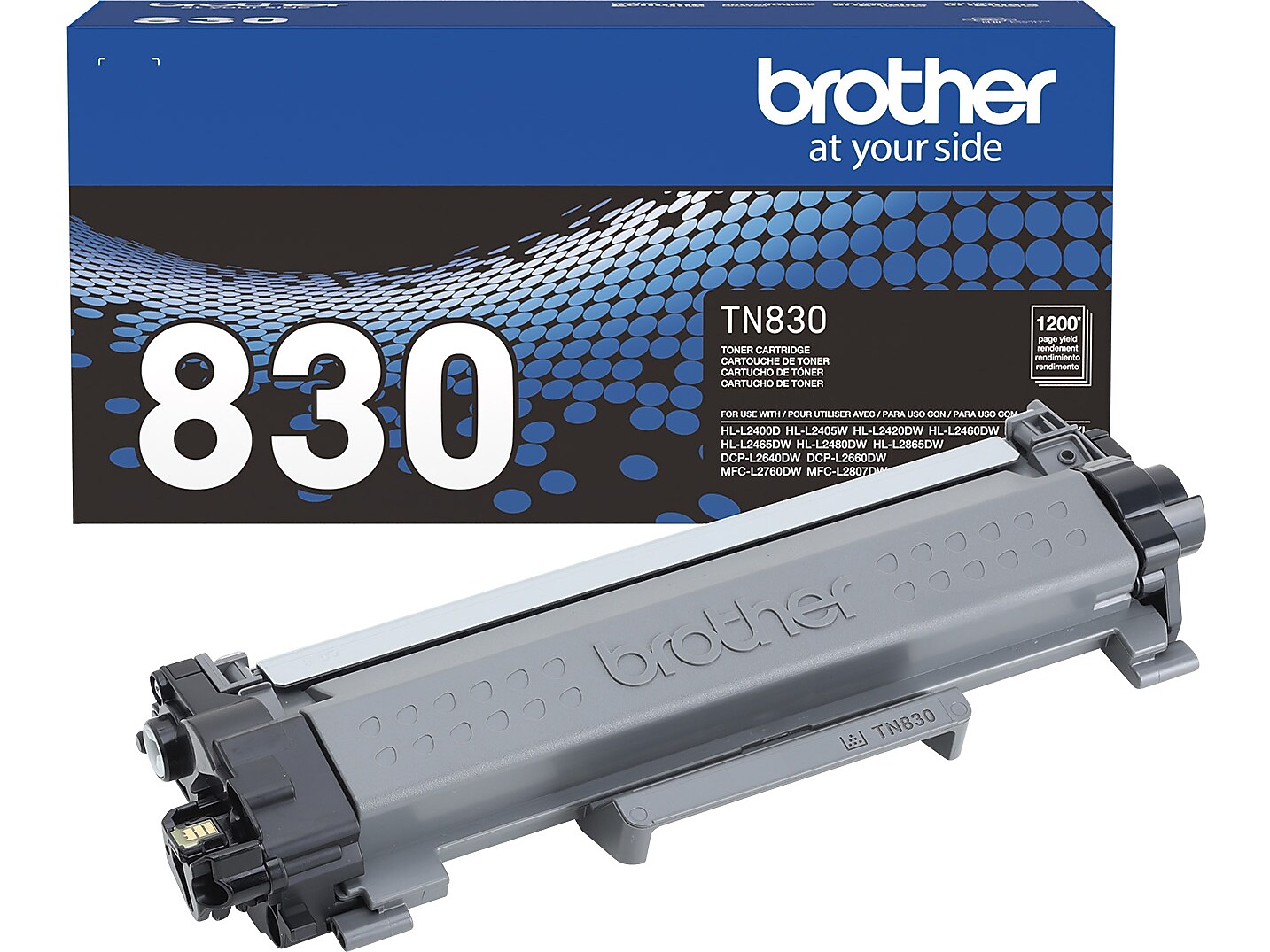 Brother TN830 Standard Yield Black Toner Cartridge, print up to 1,200 pages