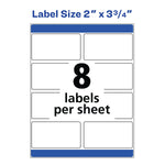 Avery Print-to-the-Edge Color Laser Shipping Labels, 2" x 3-3/4", White, 200 Labels/Pack (6873)