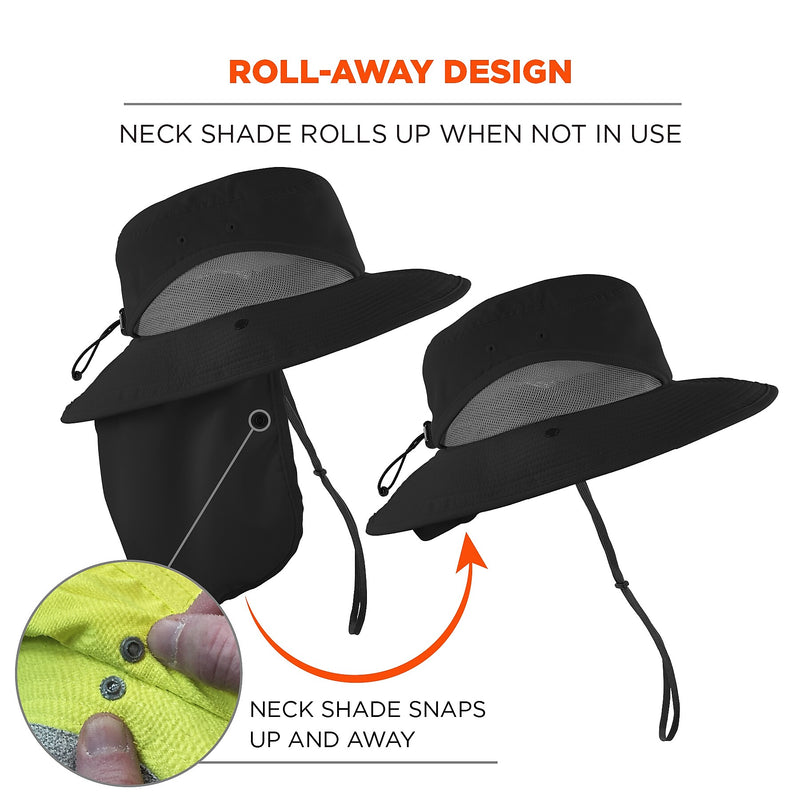 Chill-Its 8934 Cooling Sun Hat, Black, Small/Medium (12725)