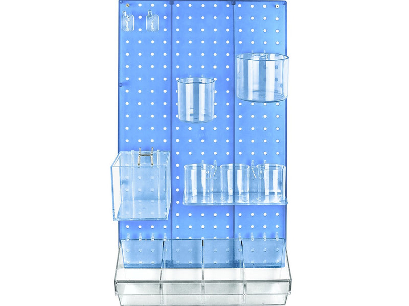 Azar 22" x 13.5" 12-Piece Pegboard Organizer Kit, Blue, Each (900942-BLU)