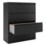 Alera 4-Drawer Lateral File Cabinet, Locking, Letter/Legal, Black, 42.13" (ALELF4254BL)