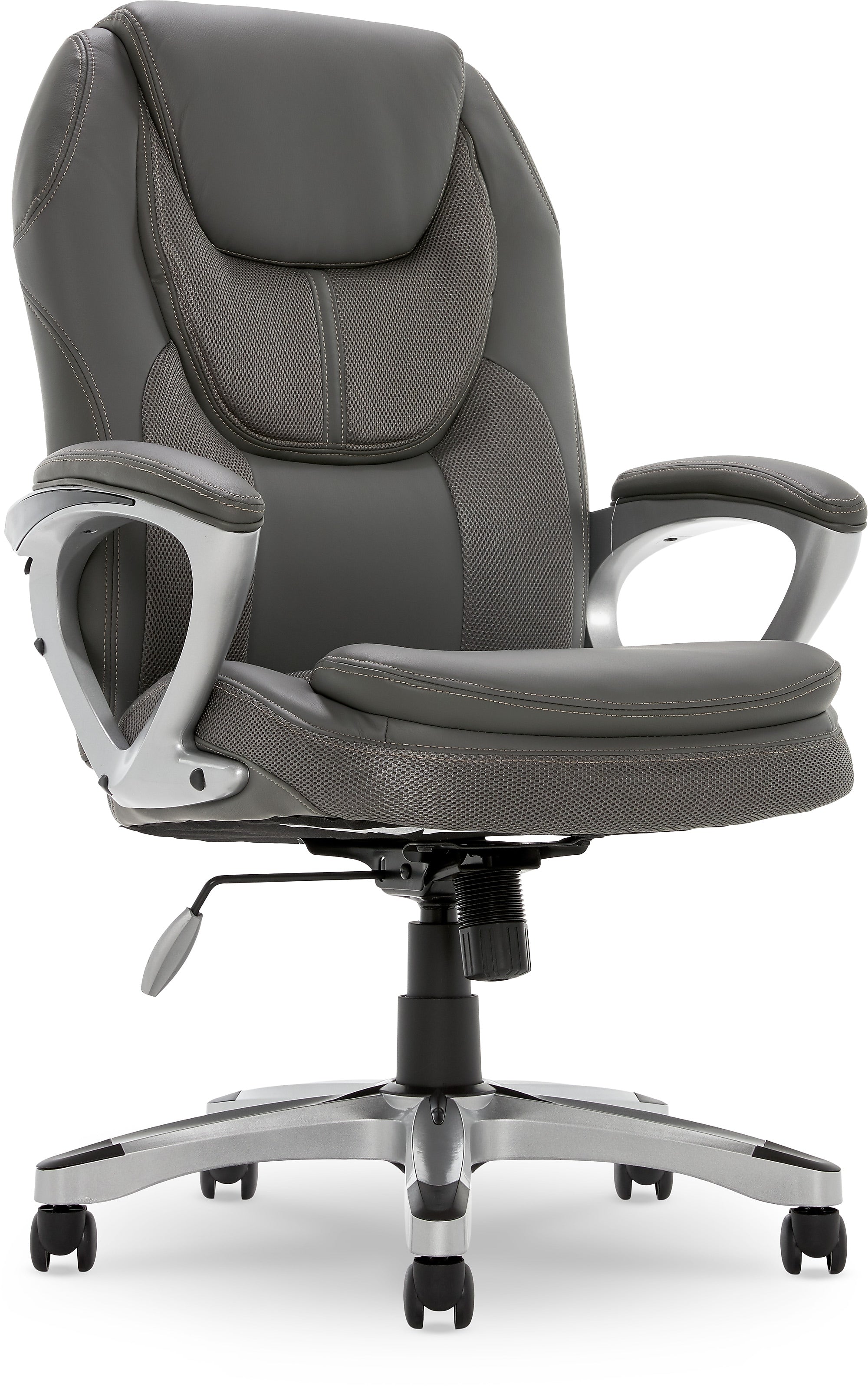 Serta Amplify Ergonomic Faux Leather Swivel Executive Chair, Light Gray (43673C)