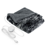 Pure Enrichment PureRadiance Luxury Heated Throw Blanket, Smoke (PETHRFUR-SK)
