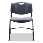 Alera® Alera Resin Stacking Chair, Supports Up to 275 lb, 18.50" Seat Height, Black Seat, Black Back, Black Base, 4/Carton