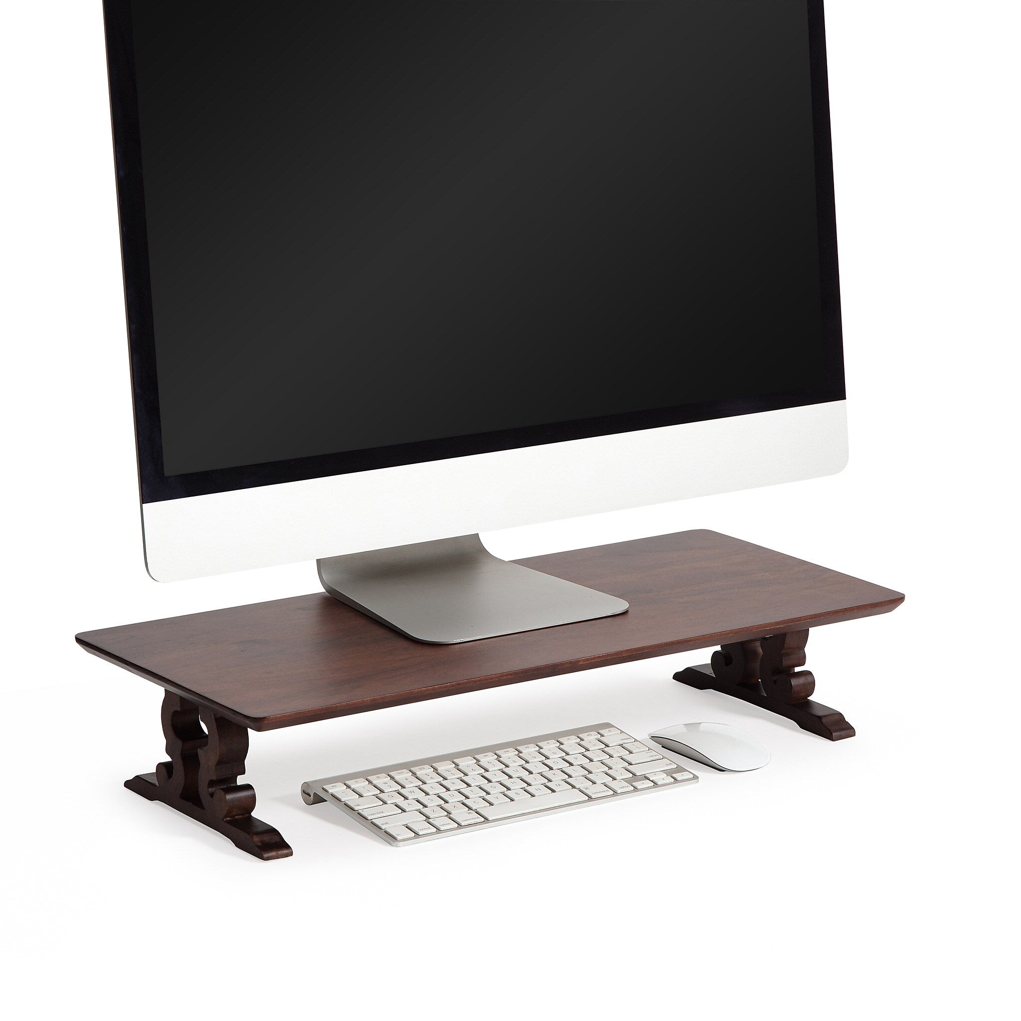 Anji Mountain Acacia Wood Monitor Stand, Up to 32" Monitor, Walnut (MS-WAL-02WAL)