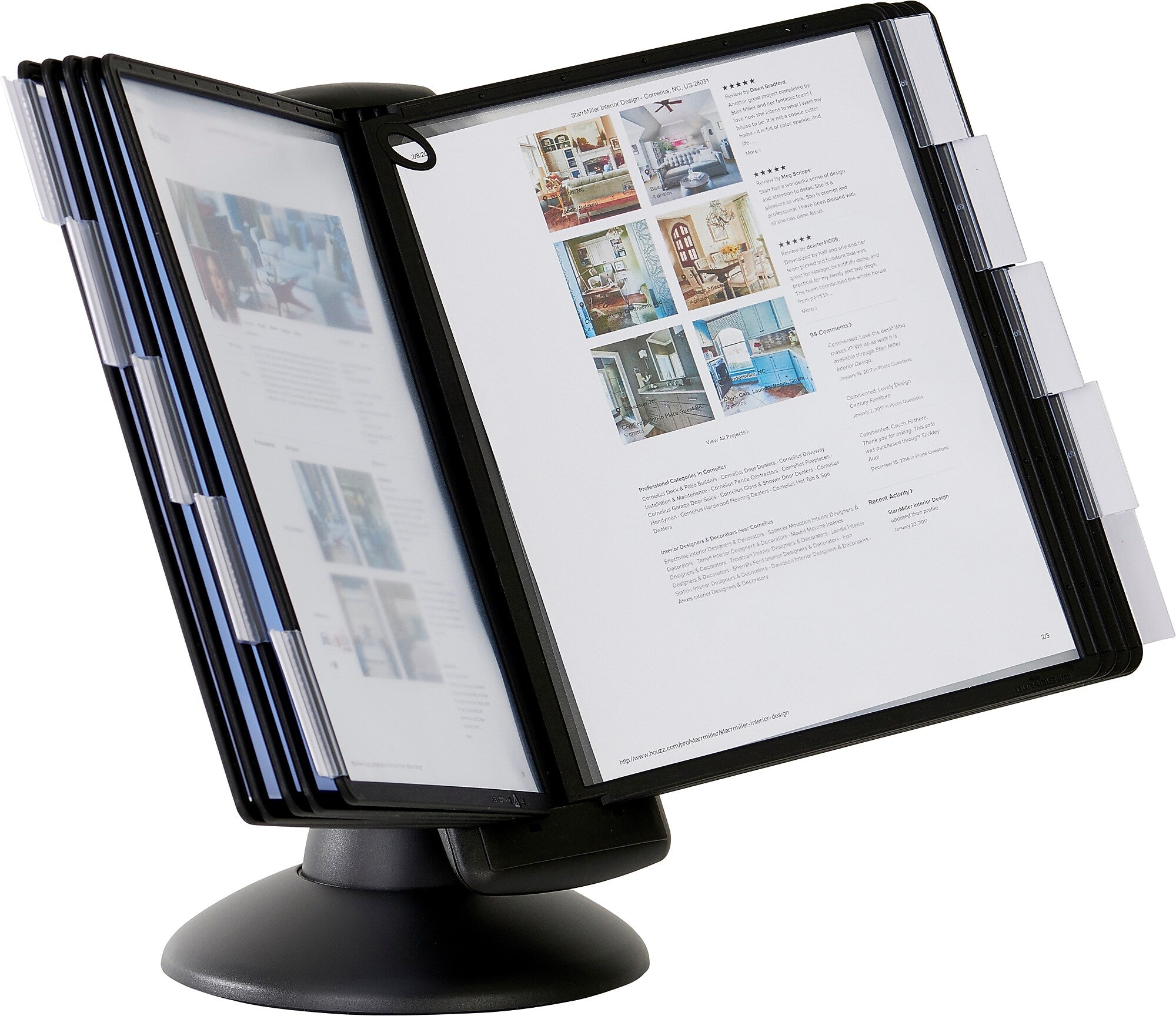 Durable SHERPA Document Holder, 8.5" x 11", Top Loading, Black Plastic (5539-01)