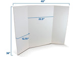 Flipside Tri-Fold Project Board, 48" x 36", Corrugated Paper, White, 4/Pack (18042)