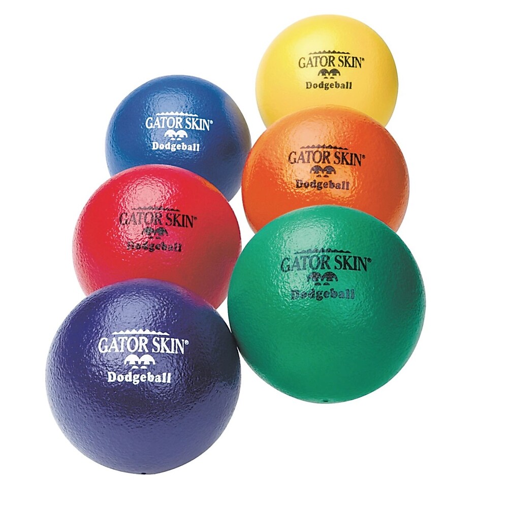 Gator Skin Dodgeball, 6" Dia., Assorted Colors, 6/Pack (W9175)