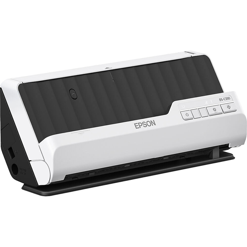 Epson DS-C330 Compact  USB Duplex Document Scanner, Black, White (B11B272201)