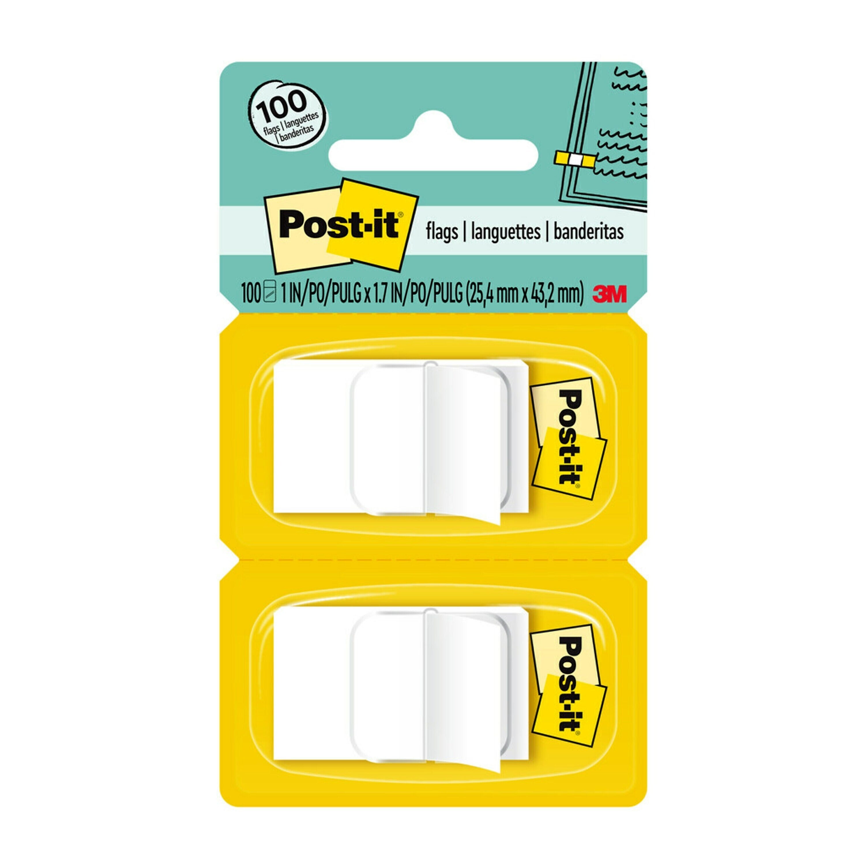 Post-it Flags, White, 2400 Flags/Dispenser (680WE2CT)