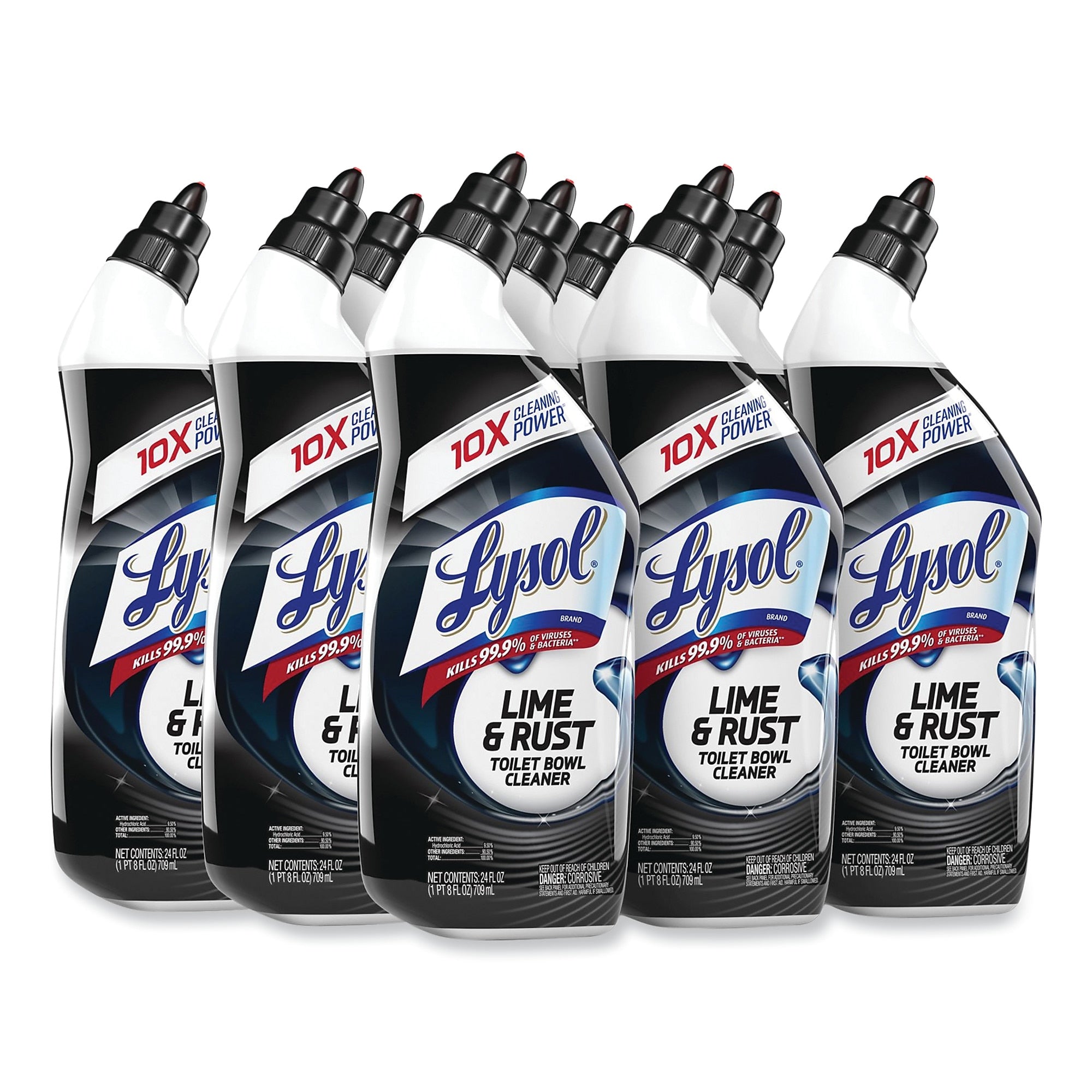 Lysol Disinfectant Lime & Rust Toilet Bowl Cleaner, Lime & Rust, Atlantic Fresh, 24 fl oz., 9/Carton (RAC98013)