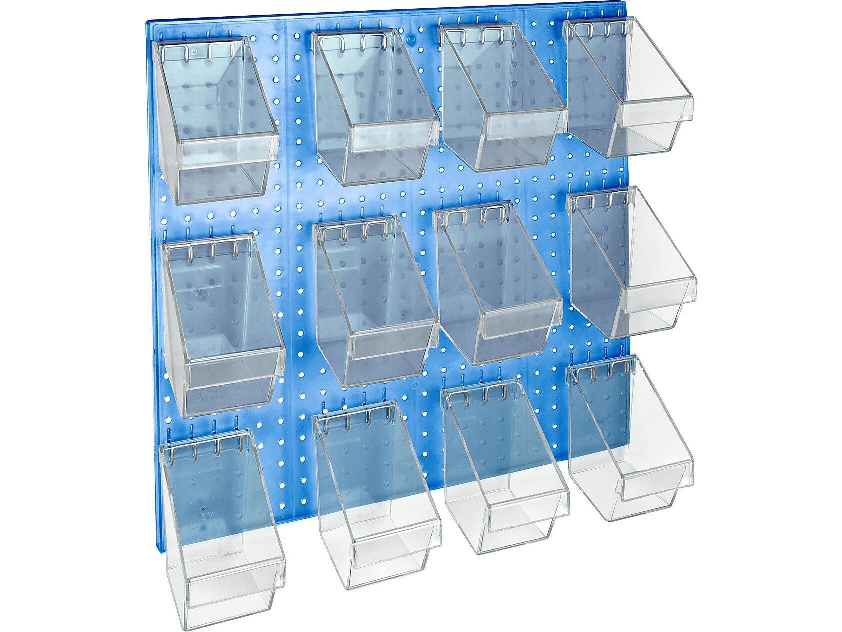 Azar 24" x 24" Pegboard 12 Mini Bucket Accessory Organizer Kit, Blue, Each (700685-BLU)