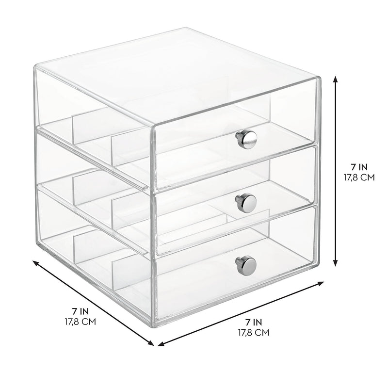 iDESIGN Stackable Storage Drawer, 3 Drawers, Plastic, Clear, 2/Pack (29094M2)