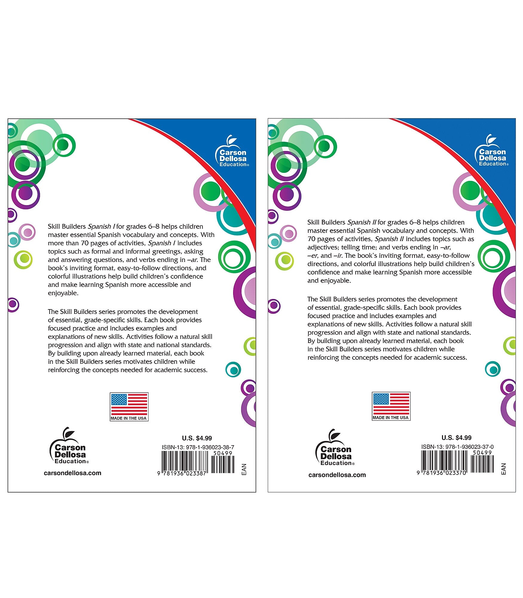 Book Set Skill Builders Spanish Grades 6-8