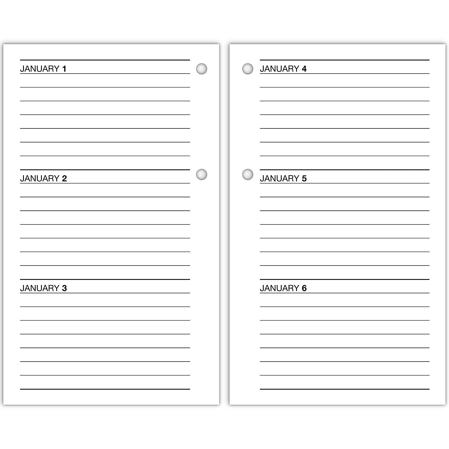 2026 AT-A-GLANCE 6" x 3.5" Daily Calendar Refill Pages, White/Black (E717R-50-26)