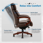 La-Z-Boy Bradley Bonded Leather Executive Chair, Roasted Chestnut (44762)