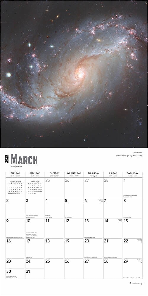 2025 BrownTrout Astronomy 12" x 12" Monthly  Wall Calendar (9781975476519)