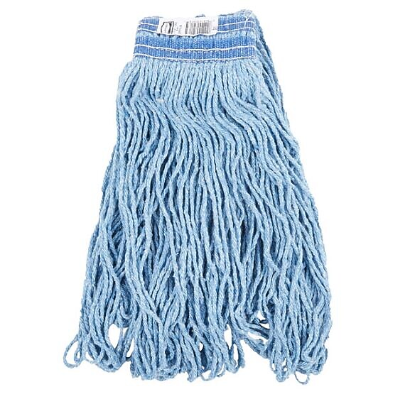 Rubbermaid 24 oz. #32 Blue Blend Looped End Wet Mop Head with Universal Headband 12/CT (FGE23800BL00)