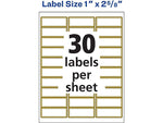 Avery Easy Peel Laser/Inkjet Address Labels, 1" x 2 5/8", White with Metallic Gold Borders, 300 Labels/Pack (6540)
