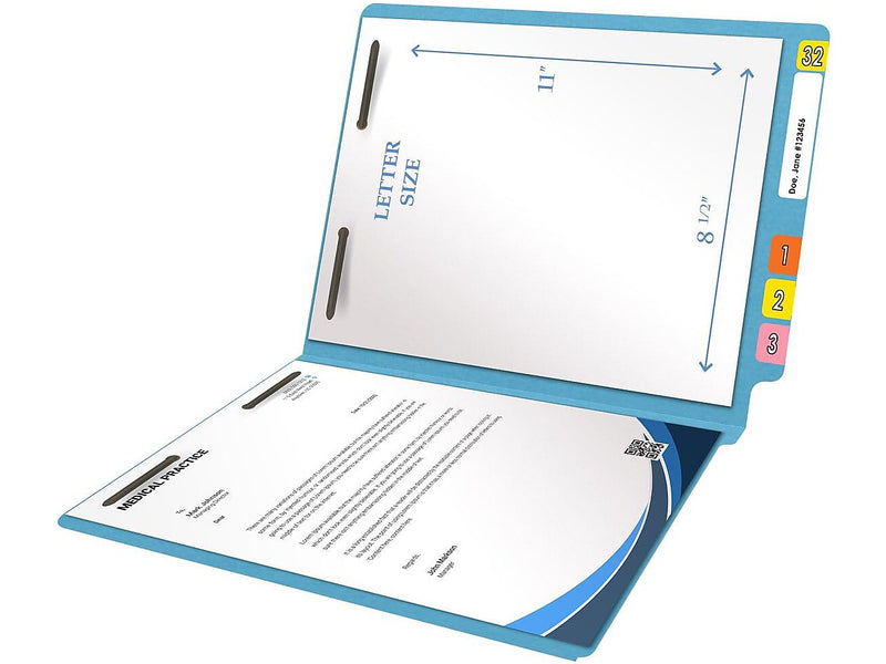 Medical Arts Press Heavy Duty End Tab File Folder, Straight Cut, Letter Size, Dark Blue, 40/Box (S-09459-DBL)