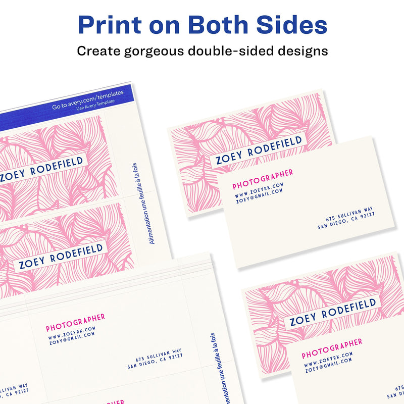 Avery Microperforated Business Cards, 2" x 3 1/2", Matte White, 1000 Per Pack (8471)