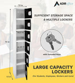AdirOffice 72"H 6-Tier Black Storage Locker (ADI629-206-BLK-DL)