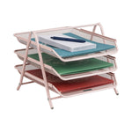 Mind Reader Metal Front Loading Letter Tray, Pink (3TPAPER-PNK)