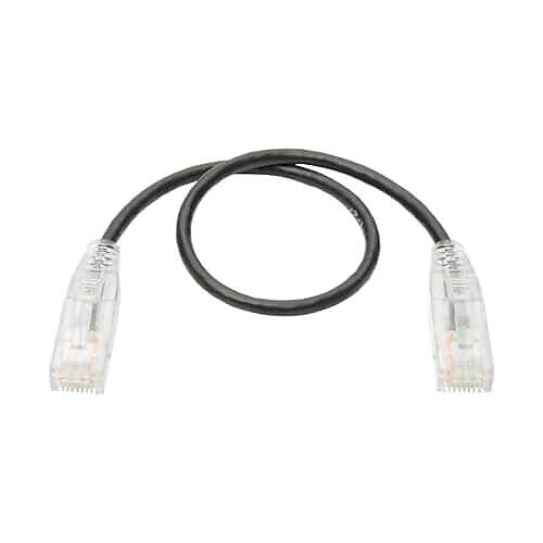 Tripp Lite 1' CAT-6 Ethernet Cable, 28 AWG, Black (N201-S01-BK)