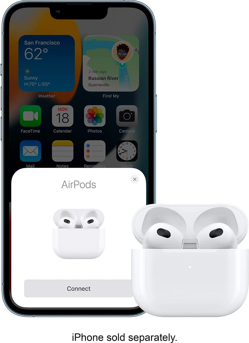 Apple AirPods Wireless Earbuds with Lightning Charging Case and Carrying Case, Bluetooth, White (MPNY3BLK)