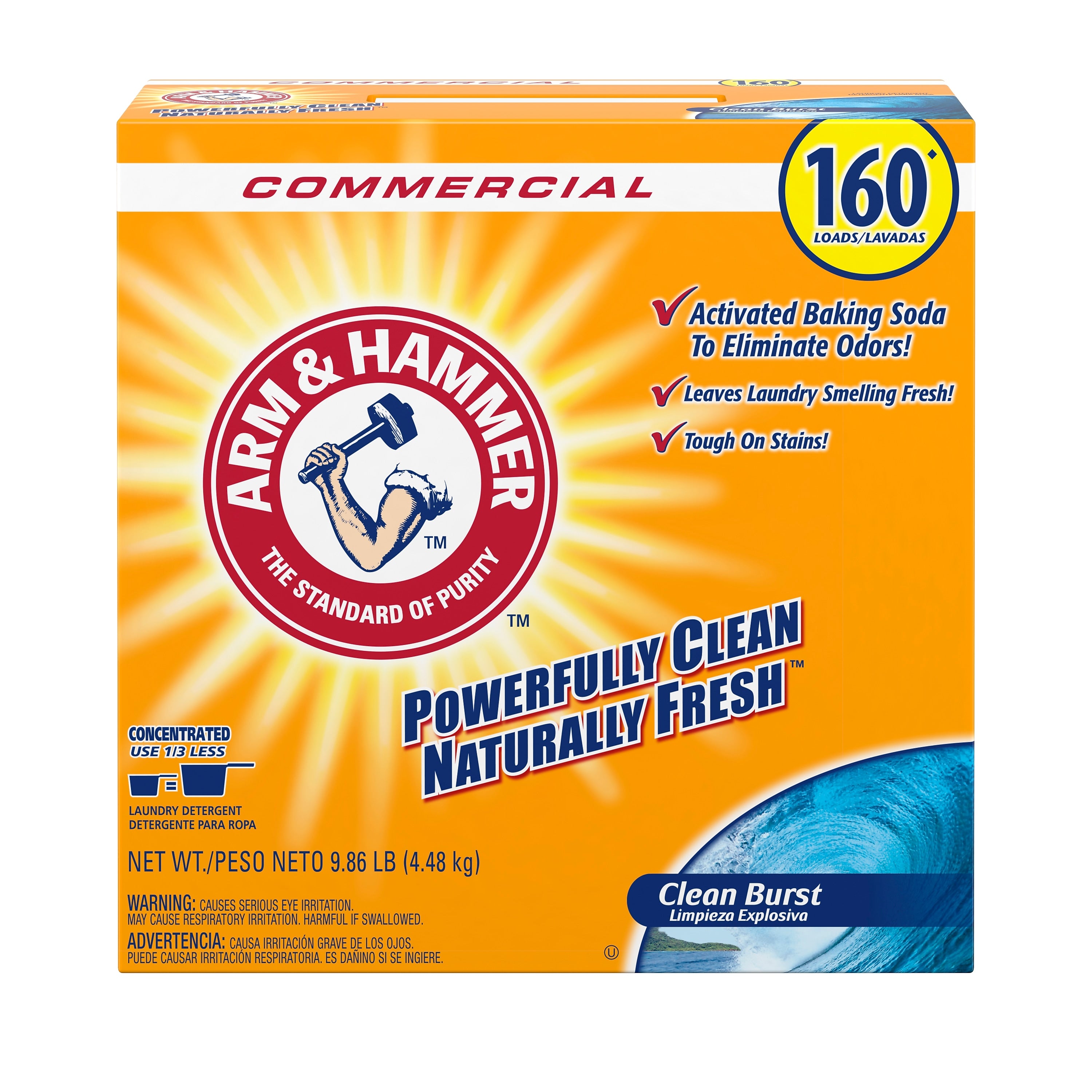 Arm & Hammer Powder Laundry Detergent, 160 Loads, 9.86 Lbs., 3/Carton (CDC3320000109)