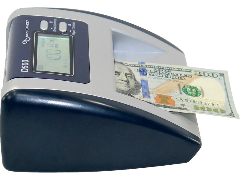 AccuBANKER Automatic Counterfeit Bill and Value Detector, Blue/Gray (D500)