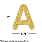 Teacher Created Resources 2" Self-Adhesive Letters and Numbers, Gold Glitz, 276/Pack (TCR9648)
