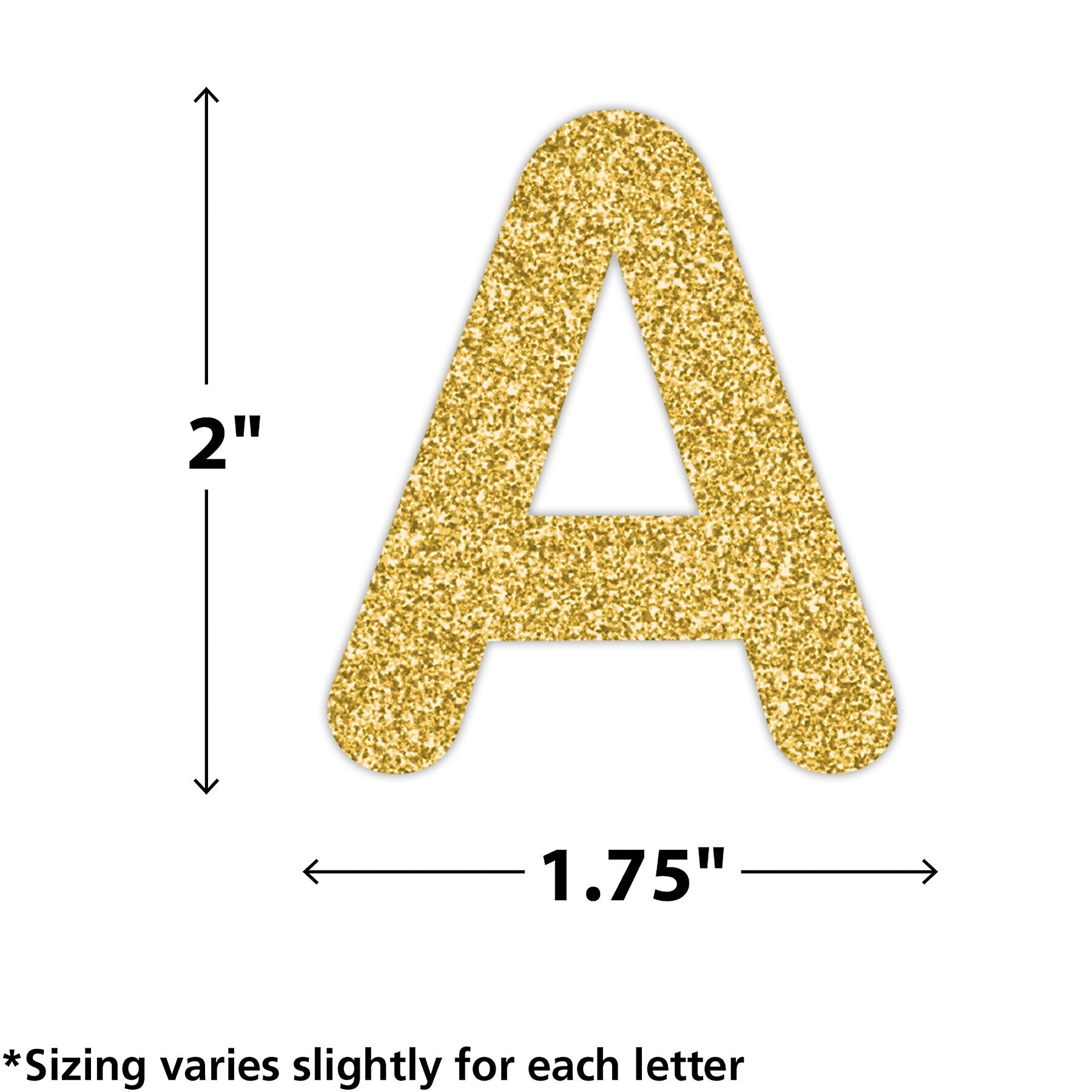 Teacher Created Resources 2" Self-Adhesive Letters and Numbers, Gold Glitz, 276/Pack (TCR9648)