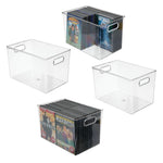 iDESIGN Plastic Storage Bin, 7.75" x 8"x 12", Clear, 4/Pack (28105M4)