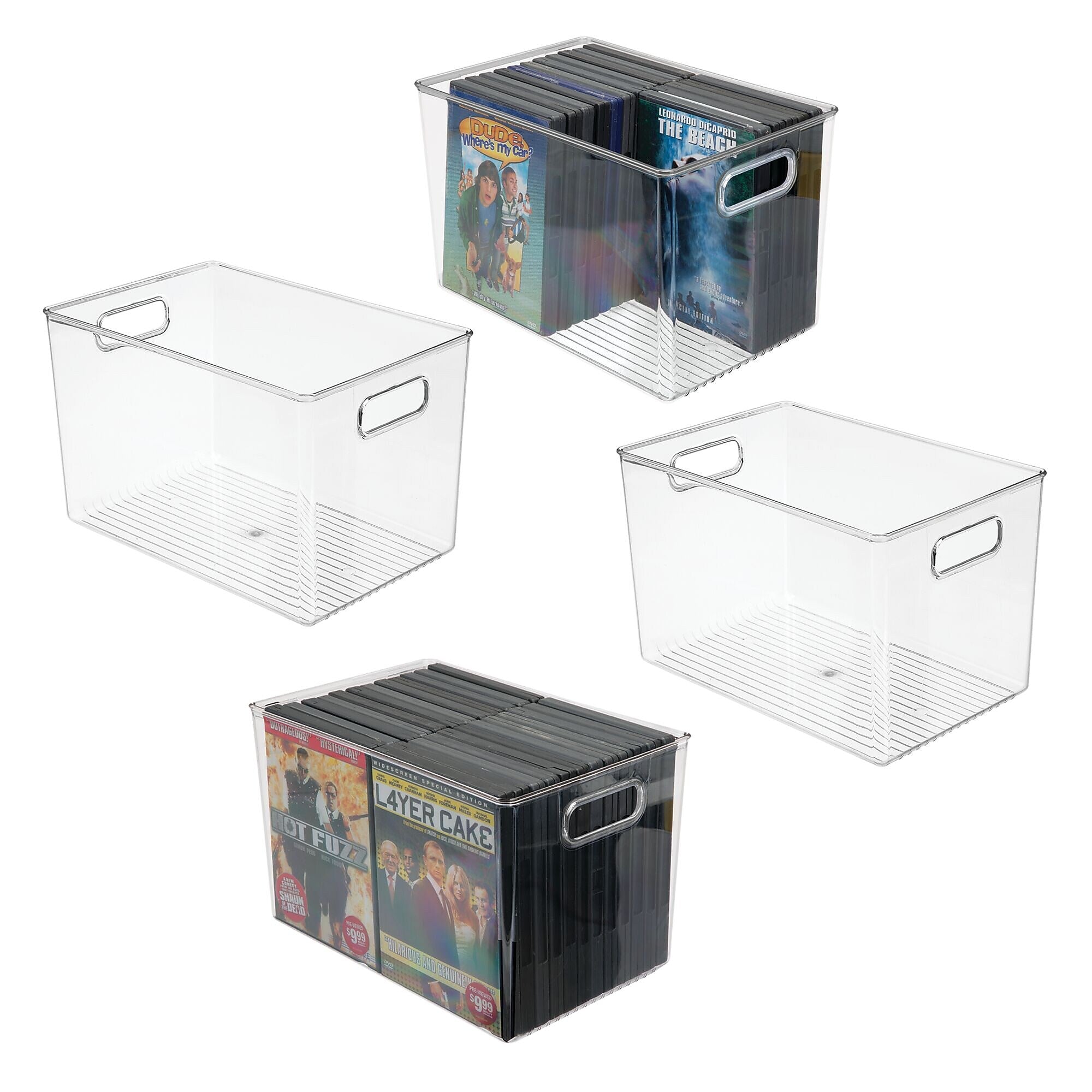 iDESIGN Plastic Storage Bin, 7.75" x 8"x 12", Clear, 4/Pack (28105M4)