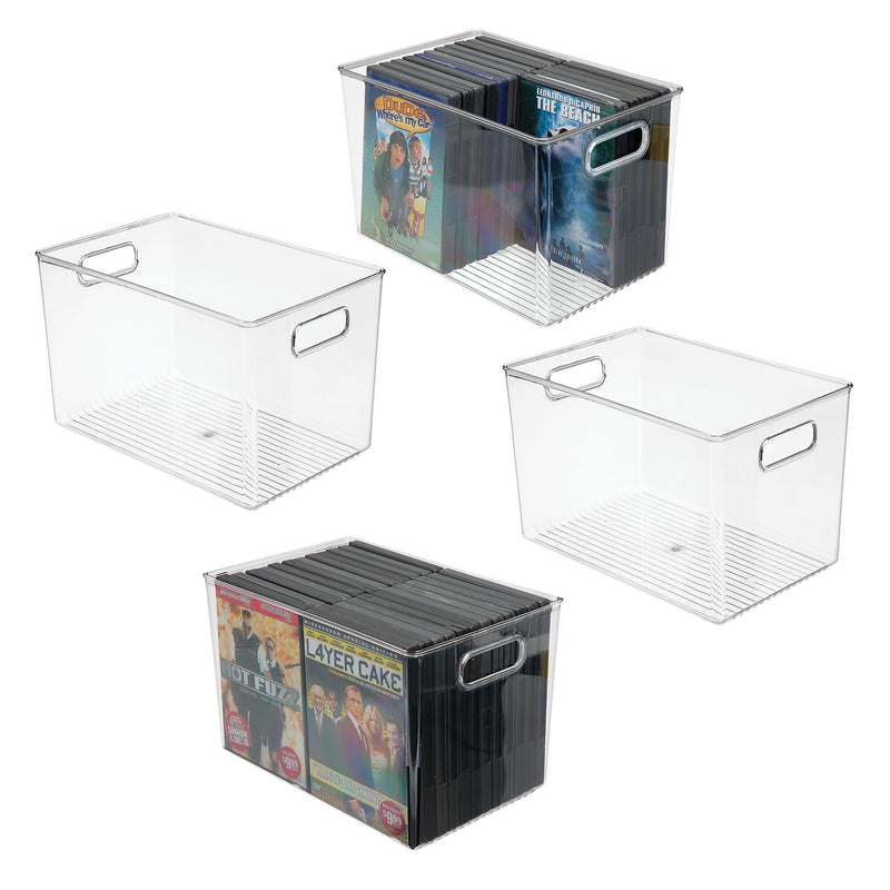 iDESIGN Plastic Storage Bin, 7.75" x 8"x 12", Clear, 4/Pack (28105M4)